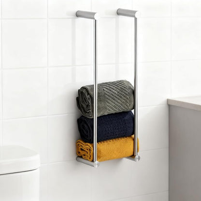 Towel Racks for Bathroom, NEWRAIN Wall Mounted Stainless Steel Organizer, Brushed Nickel Rolled Towel Storage Wall-Mounted Bath Towel Holder for Folded Large Towel Washcloths