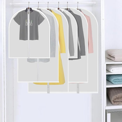 Garment storage clothing bags - 40 inch PEVA garment covers closet storage bag set for 12pcs with Mesh Laundry Bag Included