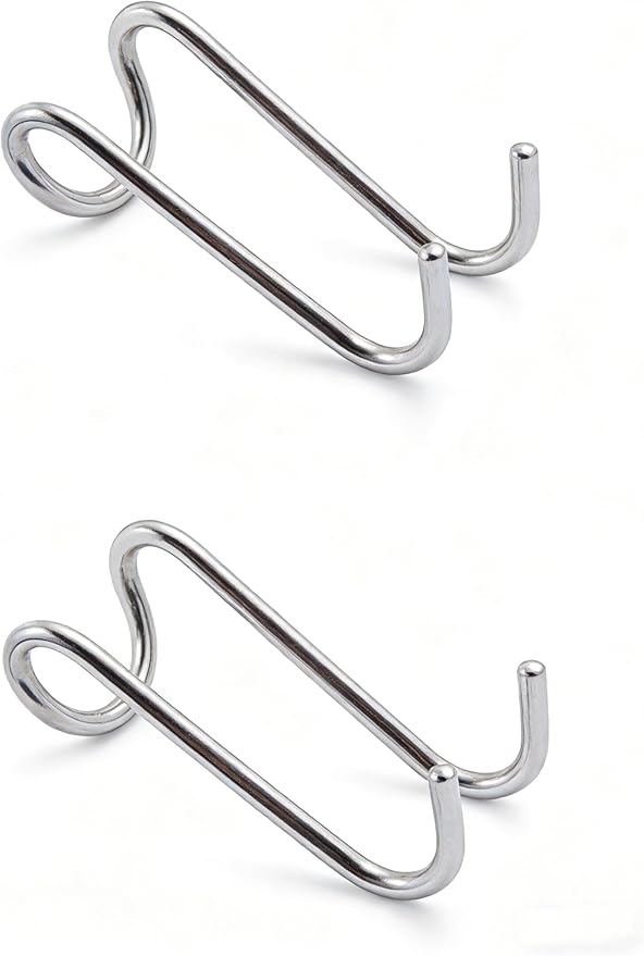 Shower Door Hooks, 2 Pack Dual-Hook Organizer with Non-Slip Rubber Coating for Towels and Clothes, Space-Saving Bathroom Storage Solution