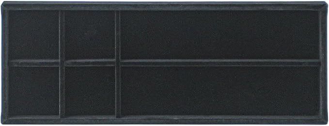 Divided Drawer Organizer Tray, Velvet Jewelry Storage Tray, Necklace Bracelet Ring Earring Display Tray,Bedside Nightstand Desk Holder Tray for Phone Watch Sunglasses Cosmetics Storage/Black/6grid