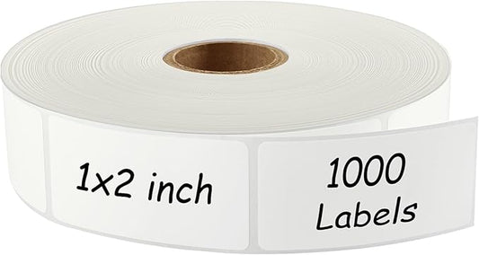 MaxGear 1000 Removable Freezer Labels 1x2 Inch, Waterproof Oil Resistant Stickers No Residue for Food Containers Pantry Jars Organization Meal Prep, 1 Roll
