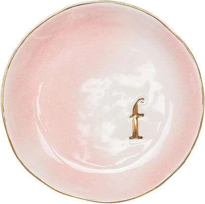 COLLECTIVE HOME - Ceramic Jewelry Tray, Decorative Trinket Dish for Rings Earrings Necklaces Bracelet Watch Keys, Birthday Mother's Day Christmas Gift for Women, 4.75", Colored Surface (F)