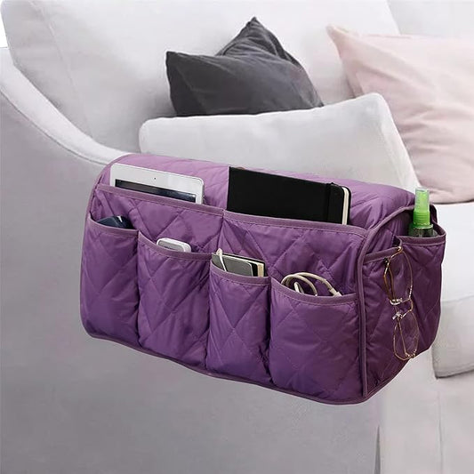 Benuomi Sofa Armrest Organizer Waterproof Armchair Caddy Remote Control Holder for Recliner Non Slip Recliner Organizer Chair Arm Organizer with 14 Pockets for TV Remotes, Books, Magazines, iPad
