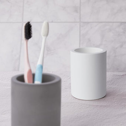 Drying Stone Toothbrush Holder, Diatomite Toothbrush Holders for Bathroom Counter, Quick Drying Electric Toothbrush and Toothpaste Holder Bathroom Organizer, White