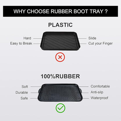 Matace 1 Pack Rubber Small Boot Tray for Entryway,Boot Mat,Shoe Tray,Shoe Mat for Indoor and Outdoor Use, 27.95"x 15.74" (Pack of 1)