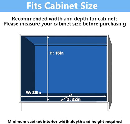 2 Tier Individual Pull Out Cabinet Organizer 22½" W x 21½" D, Heavy Duty Cabinet Pull Out Shelves, Slide Out Drawers Organization for Kitchen Cabinets Bathroom