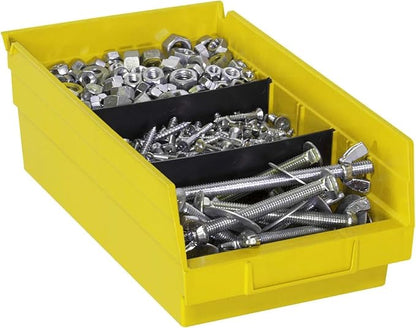 Akro-Mils 30130 Plastic Shelf Bins, Heavy Duty Storage Bins for Garage, Closet, and Drawer Organization, 12-Inch x 6-1/2-Inch x 4-Inch, Yellow, 12-Pack