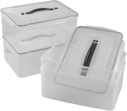 Yuright 4 Packs Airtight Food Storage Container, 15 Quart Clear Latching Storage Bin with Seal Lid, Sealed Fresh Keeping Box