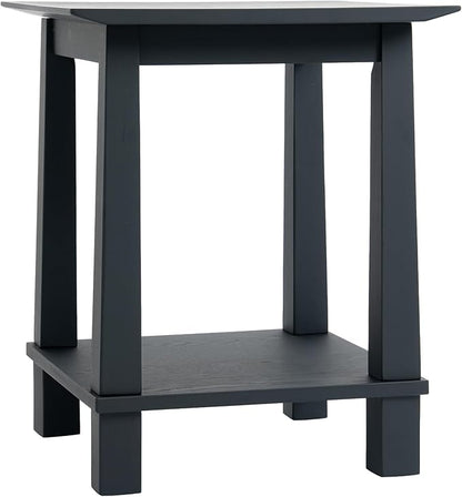 chairus Square End Table, Modern Accent Nightstand with 2-Tier Storage Shelf, Solid Wood Small Side Table for Living Room/Bedroom, Black
