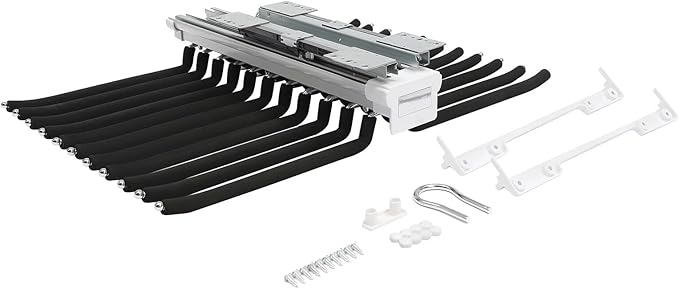 Pull Out Pants Rack Pants, 22 Arms Steel Pull Out Pants Rack 33lbs 23.2 * 18.1 * 3.7inch Hanging Installation Pants Hanger Bar Clothes Organizers for Hanging Jeans Pants Ties & Scarves (Black)