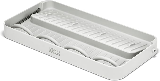 Joseph Joseph DrySmart Folding Water Bottle Drying Rack, Space-Saving Draining Board Organizer, Made from Recycled Plastic