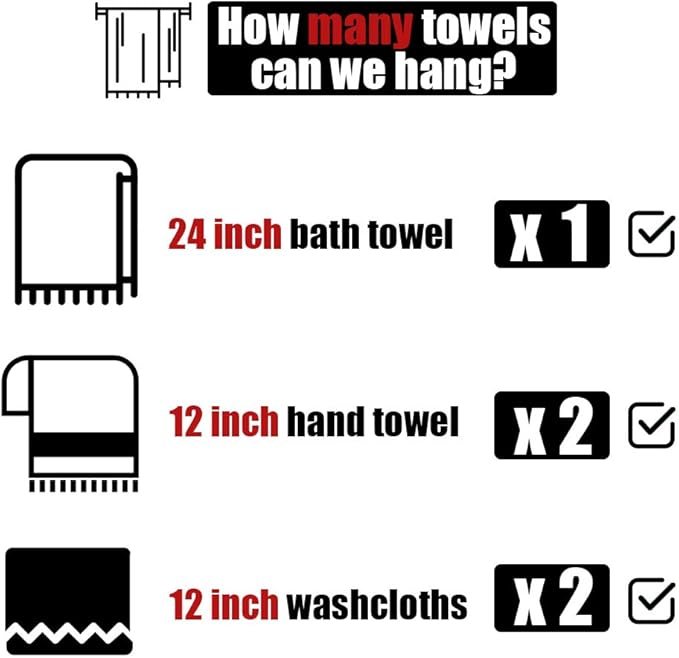 JQK Oil Rubbed Bronze Towel Bar, 24 Inch 304 Stainless Steel Thicken 0.8mm Towel Rack Bathroom, Towel Holder Wall Mount, Total Length 27 Inch, TB110L24-ORB