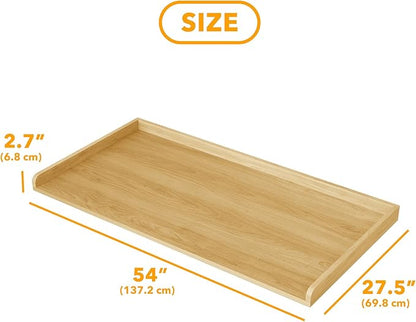 SpaceAid Washer Dryer Countertop, Laundry Wood Shelf Topper with Edge, 54" Width x 27.5" Depth Cover Guard Organizer for Washer and Dryer Laundry Hamper Counter Storage Organization (Maple Wood)
