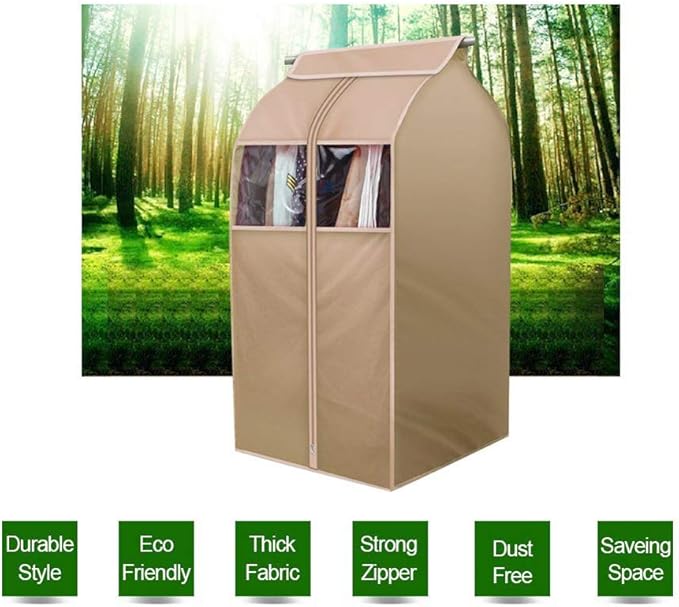 Hanging Garment Storage Bag Clothes Dustproof Cover With Clear Window In Wardrobe/Moisture, Dust Resistant Protector Cover With Zipper (Not Including Frames)