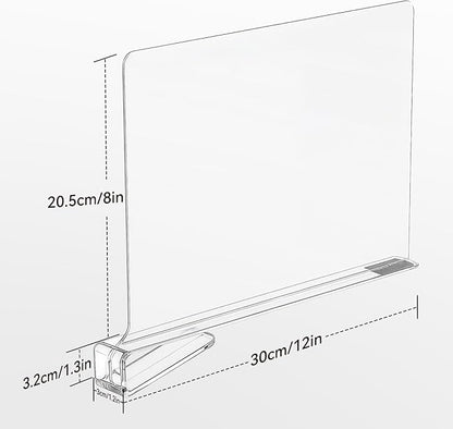 Ninonly 8 Pack Acrylic Shelf Dividers, Vertical Clear Closet Organizers and Storage for Sweaters, Shirts, Handbags, Bookshelf & Pantry Organization, Multi-Purpose Shelf Organizer for Bedroom Kitchen