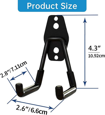 Garage Storage Utility Hooks，Garage Garden Tool Organizer，Steel Wall Mount Hooks, Garden Small U Hooks (6 Pack-Black)