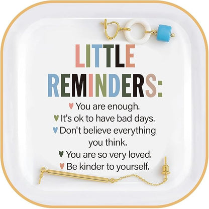 Motivational Gifts for Women – Little Reminders: You are enough... Affirmations Ring Dish, Inspirational Quote Jewelry Tray Gifts For Friends,Besties,Coworkers Employee Appreciation Gift