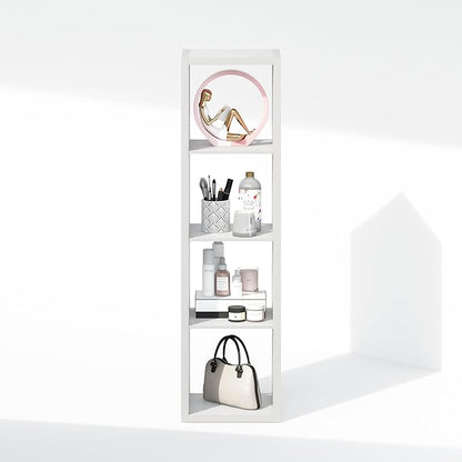 Furinno Cubic Closet Organizers and Storage, 4-Cube Closet Organizer, Vertical Open Shelf Closet Storage, Extra Thick Frame for Wardrobe, Bedroom, Living Room, White