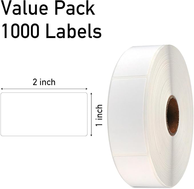 Lrogoe 1000 Pcs Blank Removable Freezer Labels Water Oil Resistant for Food Containers Jars Pantry Organization (Each Measures 1” x 2”)