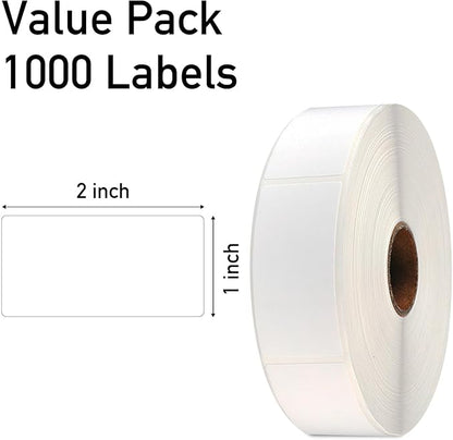 Lrogoe 1000 Pcs Blank Removable Freezer Labels Water Oil Resistant for Food Containers Jars Pantry Organization (Each Measures 1” x 2”)