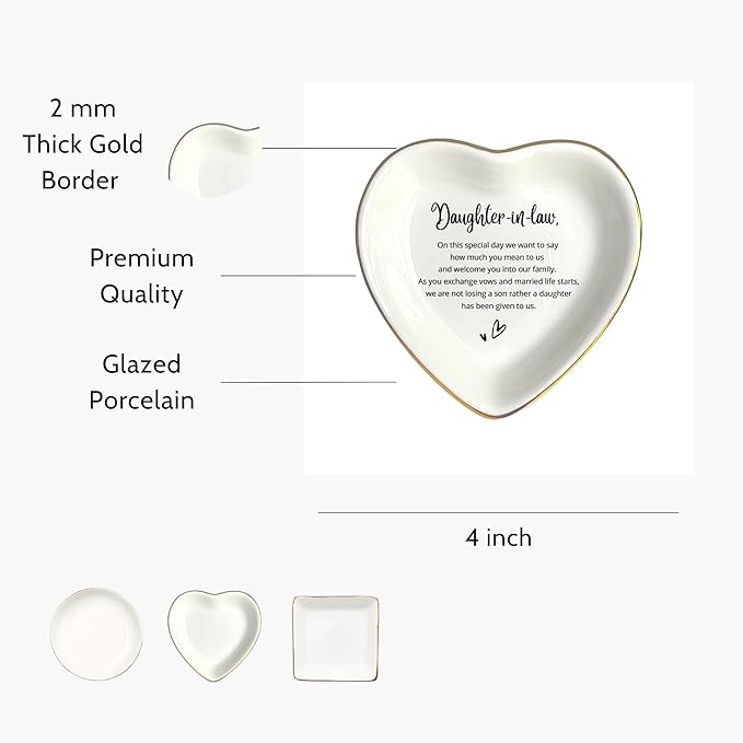 HatafaFurni To My Daughter Ring Dish Gift, Ring Dish For Bride From Mother in law, Women Jewelry Dish, Daughter Birthday Gift, Daughter In Law Gifts, Son Trinket Tray for Men (Daughter in law)