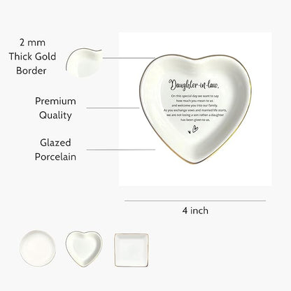 HatafaFurni To My Daughter Ring Dish Gift, Ring Dish For Bride From Mother in law, Women Jewelry Dish, Daughter Birthday Gift, Daughter In Law Gifts, Son Trinket Tray for Men (Daughter in law)