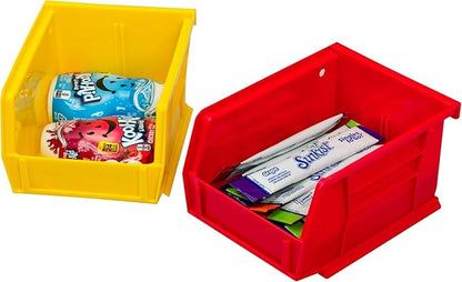 Akro-Mils 30210 AkroBins Plastic Storage Bins, Space-Saving Stackable Bins for Garage, Pantry, Craft Organization, 5-" x 4-" x 3-", Yellow, 24-Pack