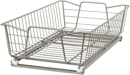 ClosetMaid 11 in. Pull Out Cabinet Organizer, Heavy Duty, Slide Out Pantry Shelves Drawers for Kitchen, Bathroom, Nickel