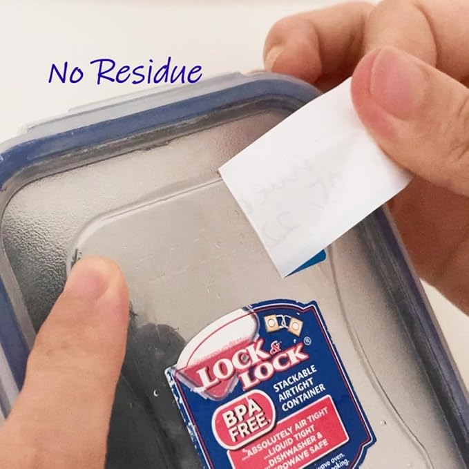 300pcs Removable Freezer Labels, 1 x 2 Inch Food Labels to Write on Food Storage Stickers Date Label, Waterproof Oil Resistant Canning Labels Jar Labels Freezer Paper Label, Clean Leaves No Residue