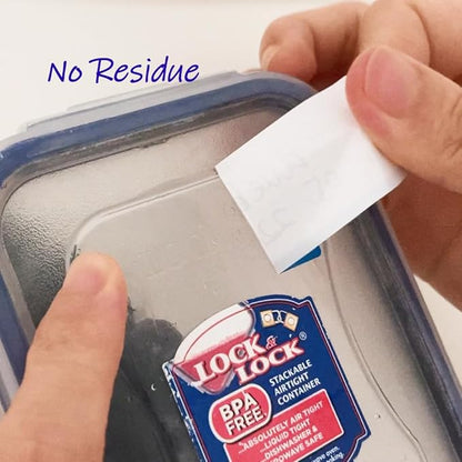 300pcs Removable Freezer Labels, 1 x 2 Inch Food Labels to Write on Food Storage Stickers Date Label, Waterproof Oil Resistant Canning Labels Jar Labels Freezer Paper Label, Clean Leaves No Residue