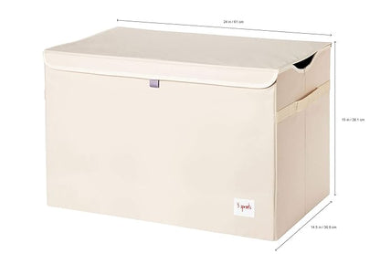 3 Sprouts Large Toy Chest for Kids with Lid and Handles - Collapsible Toy Storage Bin/Trunk/Box/Basket Organizer for Boys & Girls Playroom, Nursery, Whale