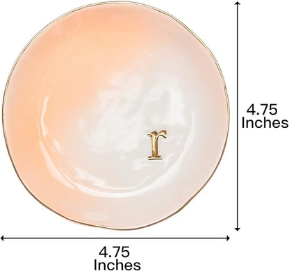 COLLECTIVE HOME - Ceramic Jewelry Tray, Decorative Trinket Dish for Rings Earrings Necklaces Bracelet Watch Keys, Birthday Mother's Day Christmas Gift for Women, 4.75", Colored Surface (R)