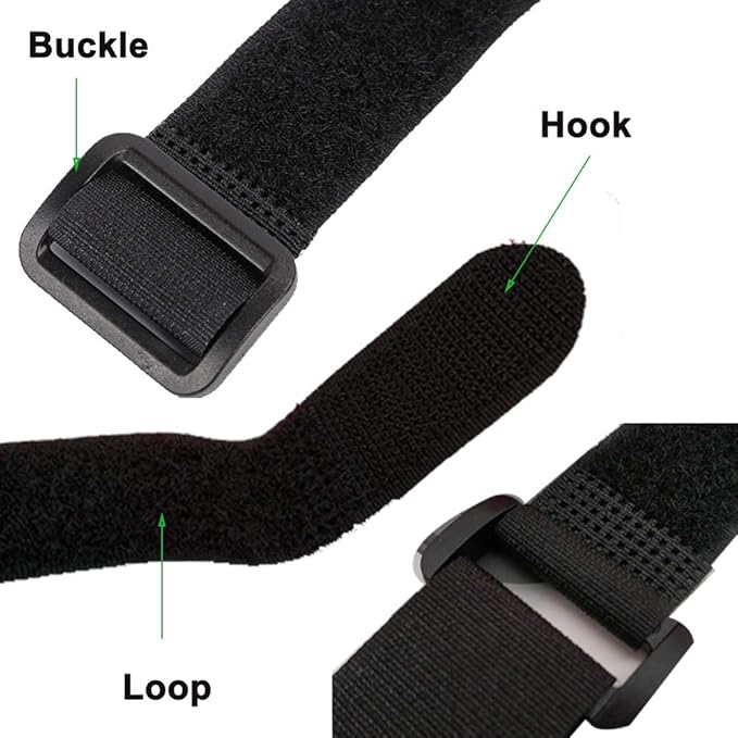 Fastening Hook and Loop Cable Straps,10Pack Black Self-Adhesive Cable Ties,Nylon Securing Straps with Buckles,Adjustable and Reusable Cinch Straps for Cords Organized and Tidy(1" x 12")
