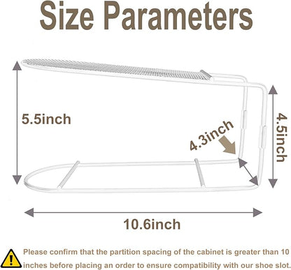 Shoe Slot Organizer for Closet Metal Shoe Rack Storage Space Saver Shoe Stacker Organizers for Shelf (Metal-W12PACK)
