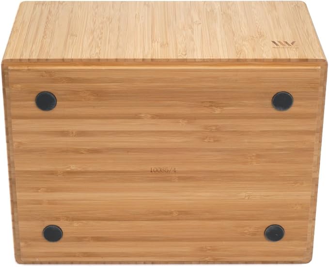 MobileVision Bamboo Storage Box, 12”x 9”x 6”, Durable Bin w/ Handles, Stackable - For Toys Bedding Clothes Baby Essentials Arts & Crafts Closet & Office Shelf With (White Clip Included)