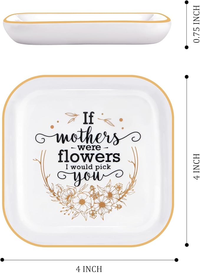 PUDDING CABIN Mothers Day Gifts for Mom Jewelry Dish If Mothers Were Flowers I Would Pick You Present for Step Mom Stepmom New Bonus Stepmother Birthday Wedding Christmas