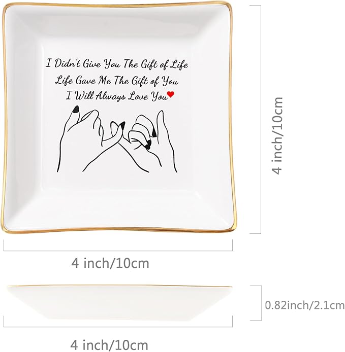 Spegiffu Daughter in Law Gifts Stepdaughter Bonus Daughter Gifts Trinket Dish, Birthday Christmas for Daughter in Law Bonus Daughter Stepdaughter - Life Gave Me The Gift of You