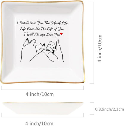 Spegiffu Daughter in Law Gifts Stepdaughter Bonus Daughter Gifts Trinket Dish, Birthday Christmas for Daughter in Law Bonus Daughter Stepdaughter - Life Gave Me The Gift of You