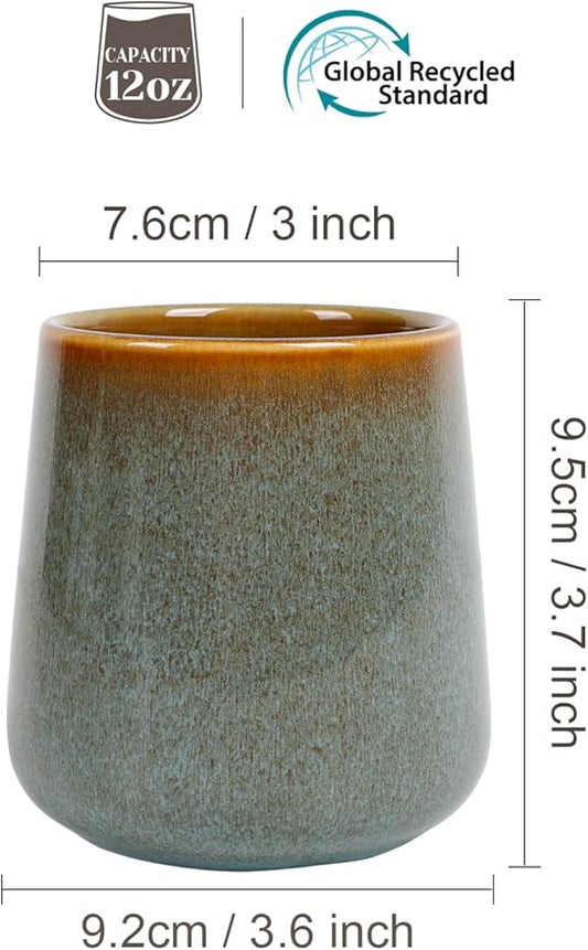 INGOFIN Ceramic Toothbrush Holder Cup, 12 oz Toothpaste Holder for Bathroom Vanity and Countertop, Organizer for Cosmetic, Makeup, Office Pencils, for Hotel Apartment, Kiln-Glazed