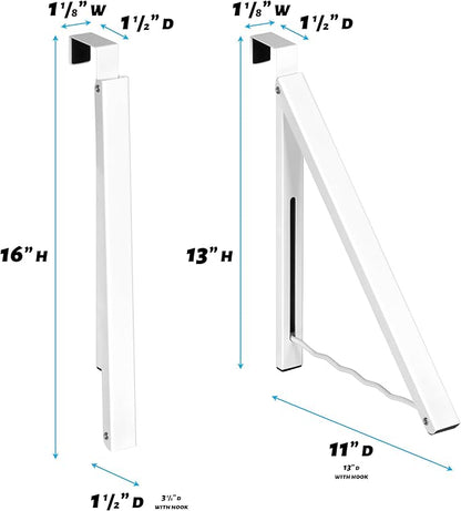 HOLDN’ STORAGE Over The Door Hanger - Single Foldable Rack Organizer for Hanging Clothes, Coats & Towels, Ideal for Dorm Rooms, Laundry, Bathrooms, Etc - Holds up to 20 LBs, Collapsible - White
