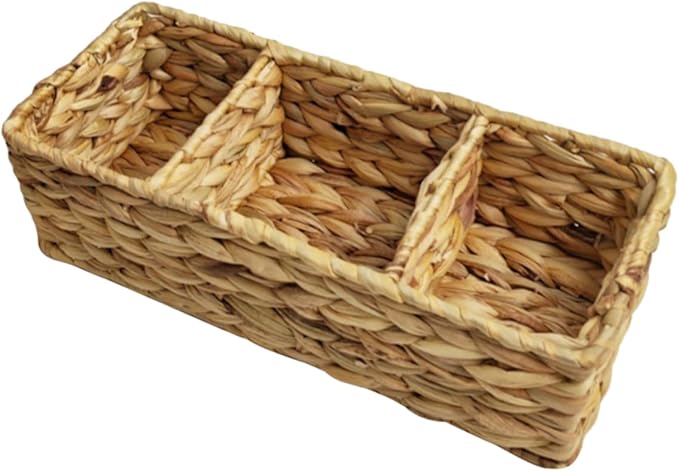 OUNONA Versatile Woven Storage Basket Desk Organizer Cutlery Organizer Basket Storage