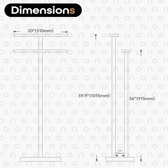Free Standing Towel Rack Brushed Nickel 2-Tier Towel Holder for Bathroom Floor Stand with Heavy Marble Base Thicken Steady Design Stainless Steel AN7001BR