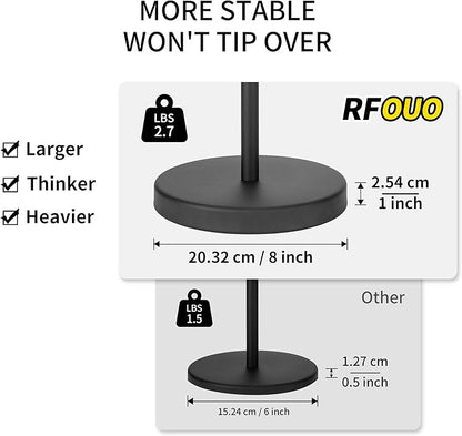 Matte Black Toilet Paper Holder Stand 1 pc, Free Standing Toilet Paper Holder Stand,Bathroom Toilet Paper Storage with 2.7 Pounds Heavy Base for 4+1 Rolls,Toilet Tissue Holder