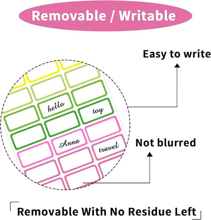 STARLIBOO Removable Freezer Labels,1x2 Inch Color Coding Removable Labels for Food Containers, Removable Label, Freezer Label to Write on/Waterproof (8 Colors,360 Pcs)