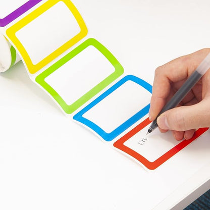 L LIKED 500 Stickers - 3.5" x 2.25"Colors Plain Name tag Labels with Perforated Line for School Office Home (Blank - 500 Labels) (Pack of 2)