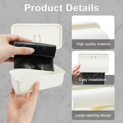 3 Pcs Fine Liner Trash Bag Holder Dispenser, Wall Mounted Plastic Bag Organizer with Trash Bags 100 Counts, Garbage Bag Holder Under Sink for Bottom of Can for Kitchen Cabinet