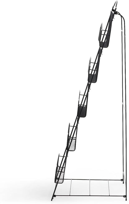 Safco Onyx Mesh Magazine Holder, Ladder Style Display Rack with 5 Pockets, Brochure Organizer, Commercial-Grade Steel Construction, Black