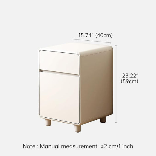 Vadisun Solid Rubber Wood Nightstand with 2 Drawers, Modern Small Wooden Nightstands, Small Bedside Table for Bedroom(16" W x 16" D x 23" H)