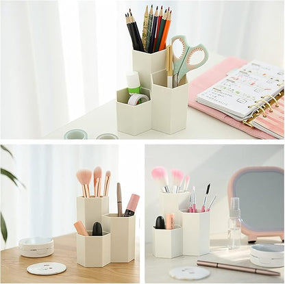 Pencil Holder for Desk Pens Cup Pencil Organizer Cute Desk Accessories Desktop Supplies for Office/School/Home (White)