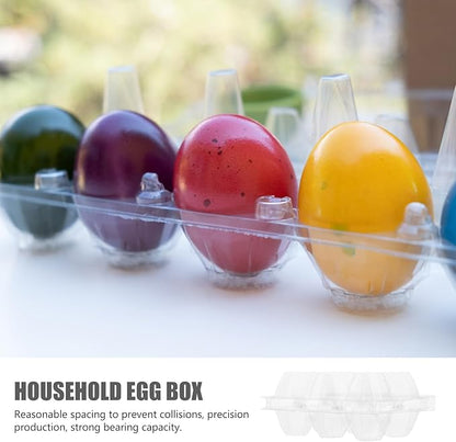 Hemoton 20Pcs Plastic Egg Storage Box with Clear Lid Refrigerator Egg Holder Organizer Countertop Fresh Carrier for Kitchen and Picnic